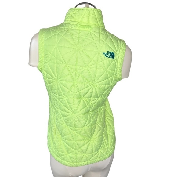 THE NORTH FACE Women's Quilted Puffer Vest Yellow Green Turquoise Sz XS - Picture 4 of 16